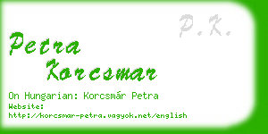 petra korcsmar business card